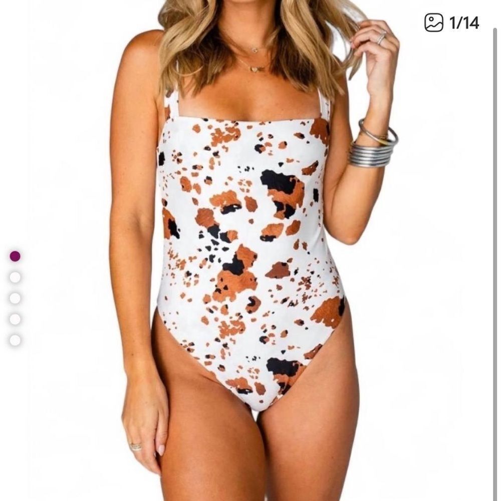 Buddy Love Keke Texas Square Neck One Piece Swimsuit NEW